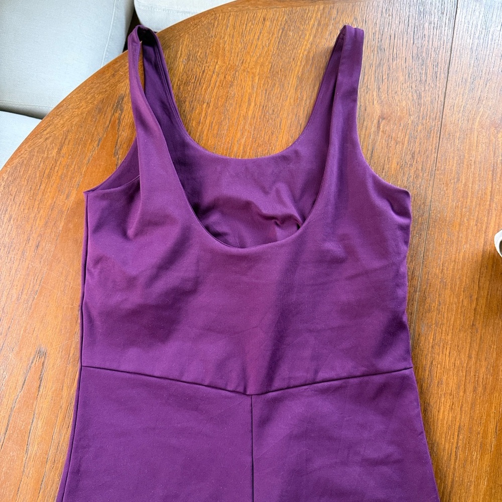 Girlfriend Collective Eggplant Bike Unitard - Picture 3 of 5